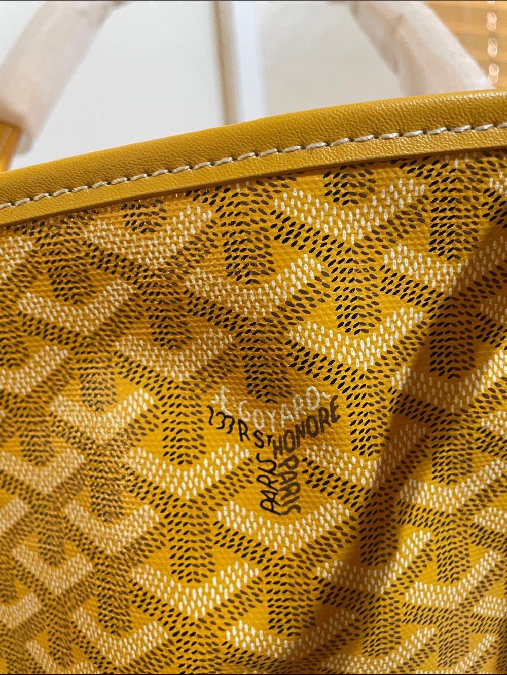 Goyard Anjou Yellow Chevron Mini Tote Bag with Top Handles - Picture 3 of 6